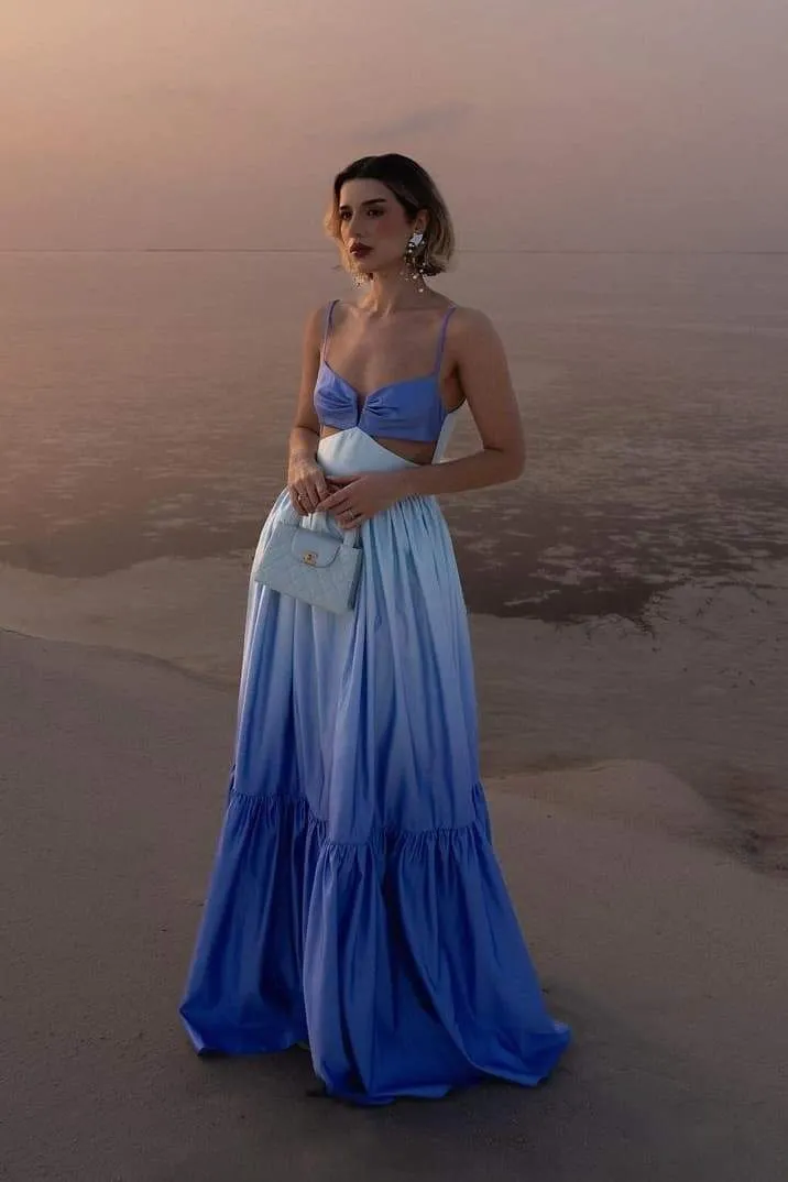 Ethel | Cut-Out Gradient Maxi Slip Dress