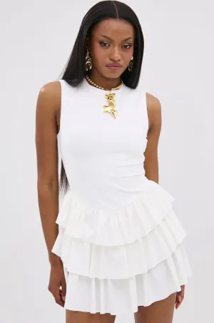 EVERYDAY UNIFORM RUFFLED ROMPER