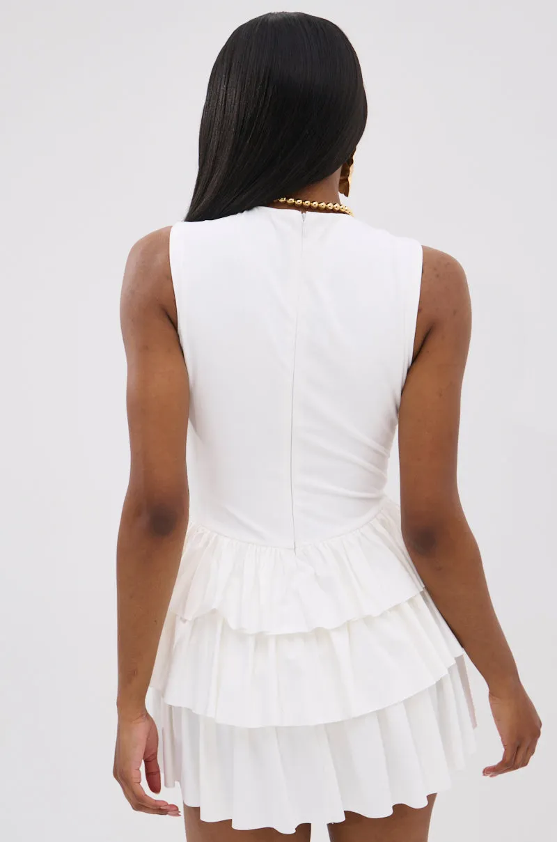 EVERYDAY UNIFORM RUFFLED ROMPER