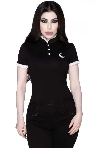 Fallen Angels Crop Top - Black/White -