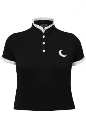 Fallen Angels Crop Top - Black/White -