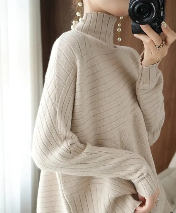 Fashion Winter Cashmere Loose Tops Women Sweater PULLOVER