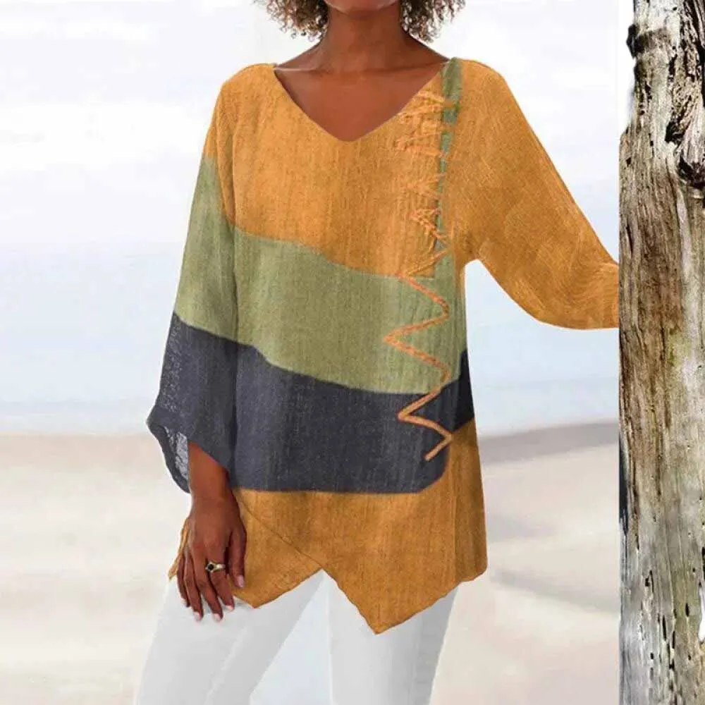Femke | Trendy Tricolor Top for a Fashionable Look