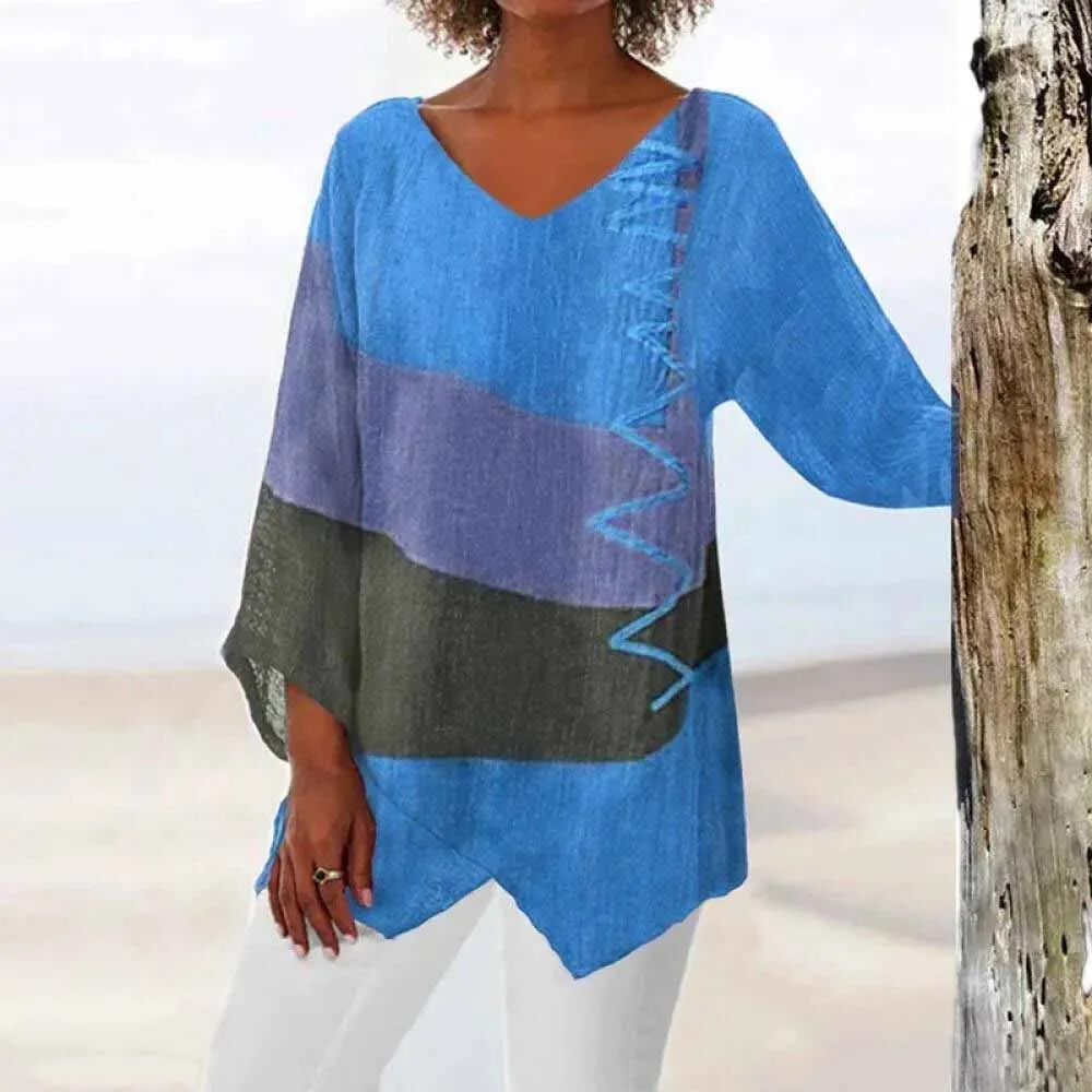 Femke | Trendy Tricolor Top for a Fashionable Look