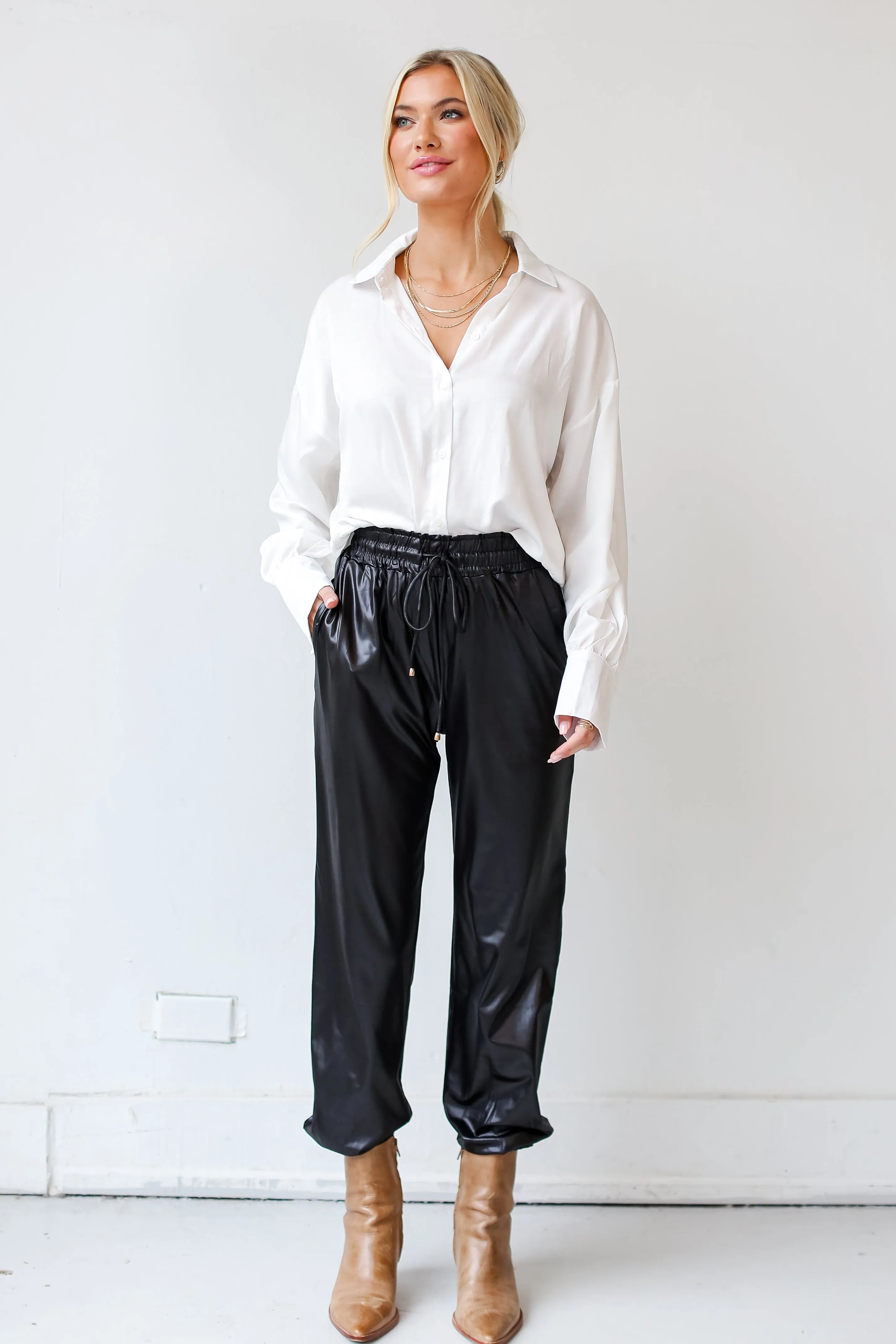 FINAL SALE - Posh Era Leather Joggers