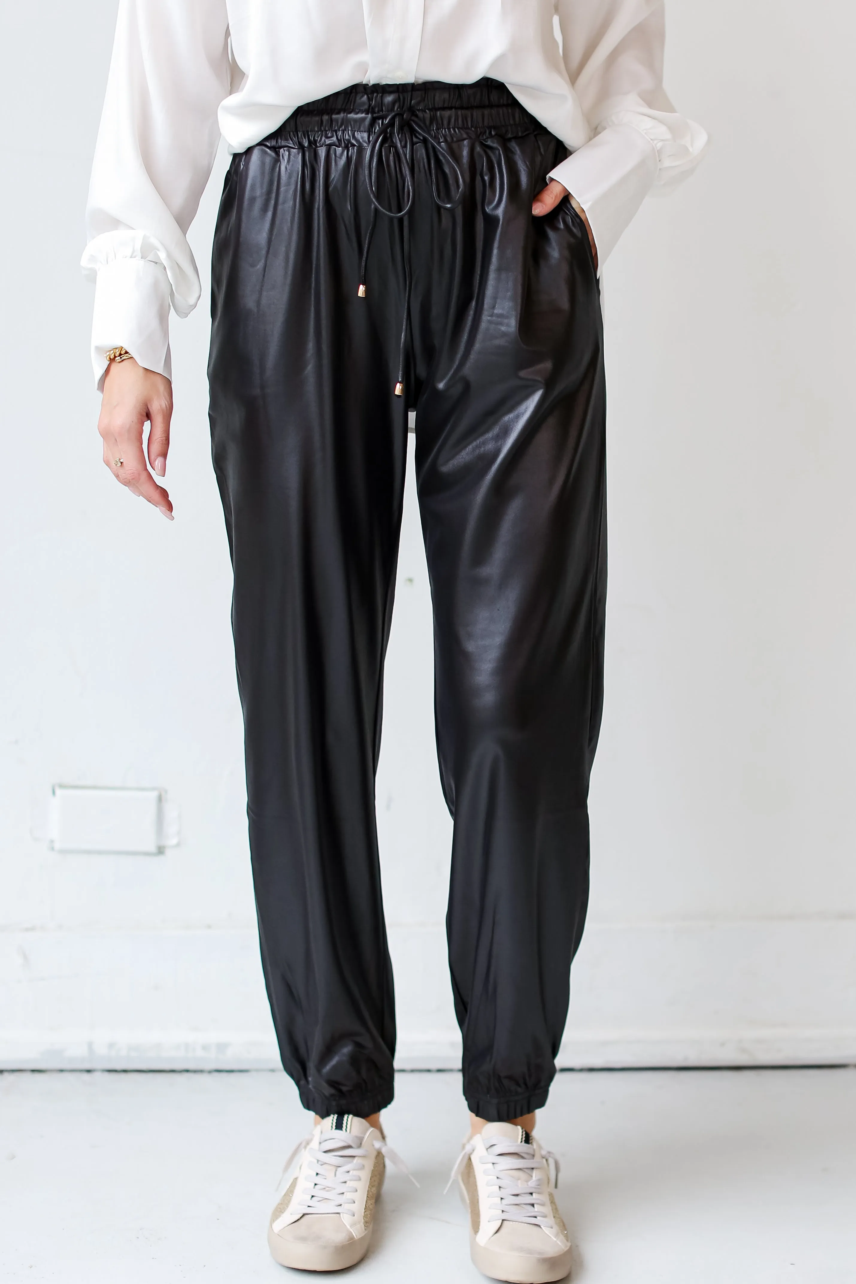 FINAL SALE - Posh Era Leather Joggers