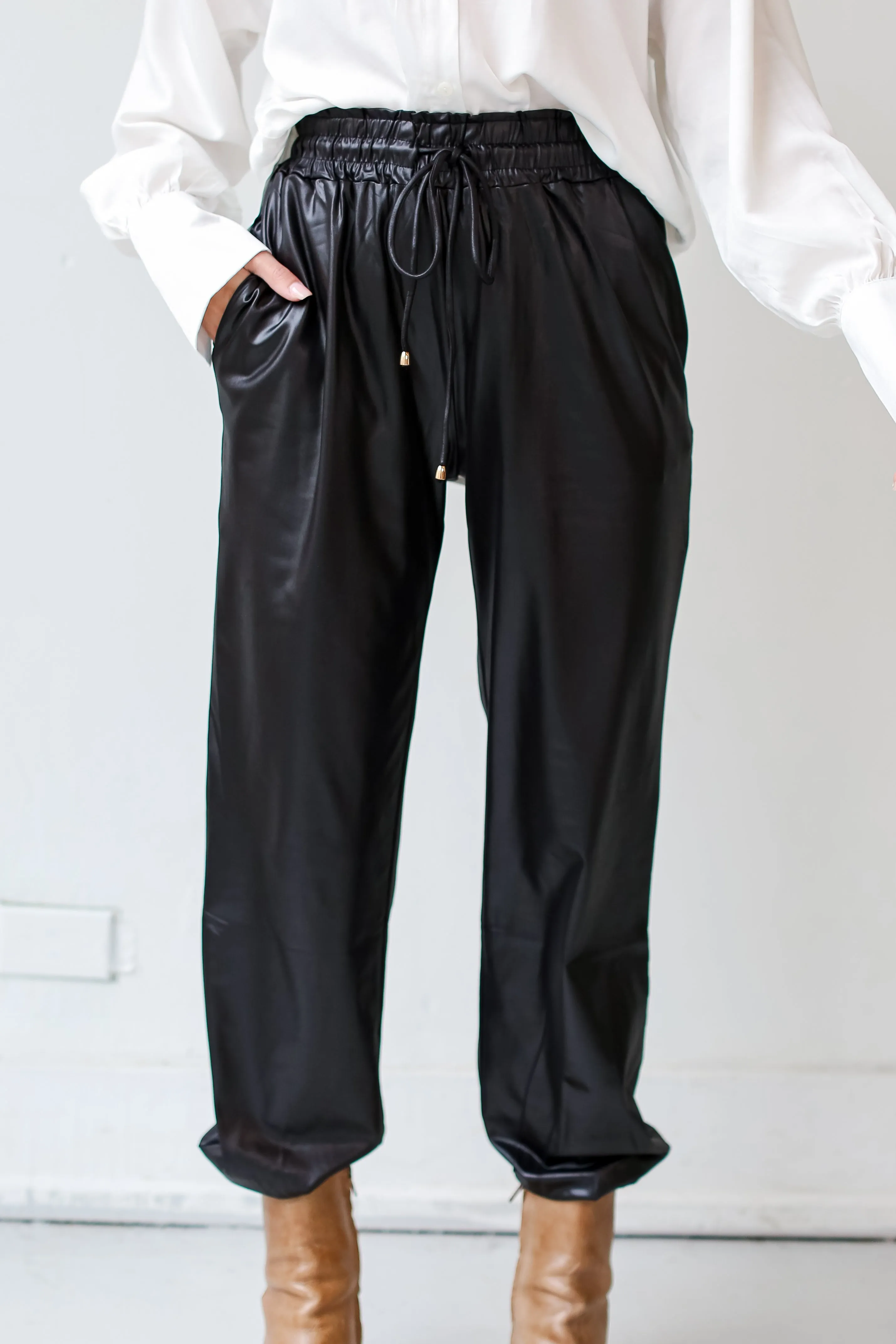 FINAL SALE - Posh Era Leather Joggers