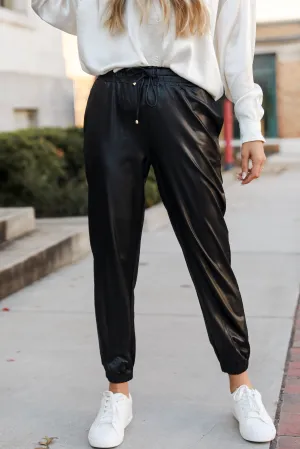 FINAL SALE - Posh Era Leather Joggers
