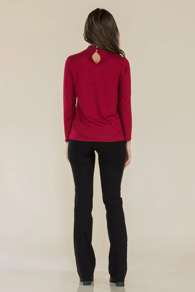 FITTED MOCKNECK LONG SLEEVE TOP