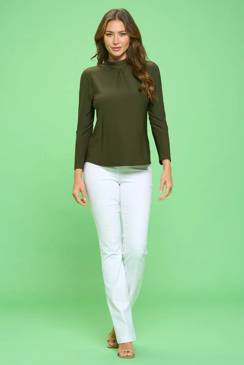 FITTED MOCKNECK LONG SLEEVE TOP