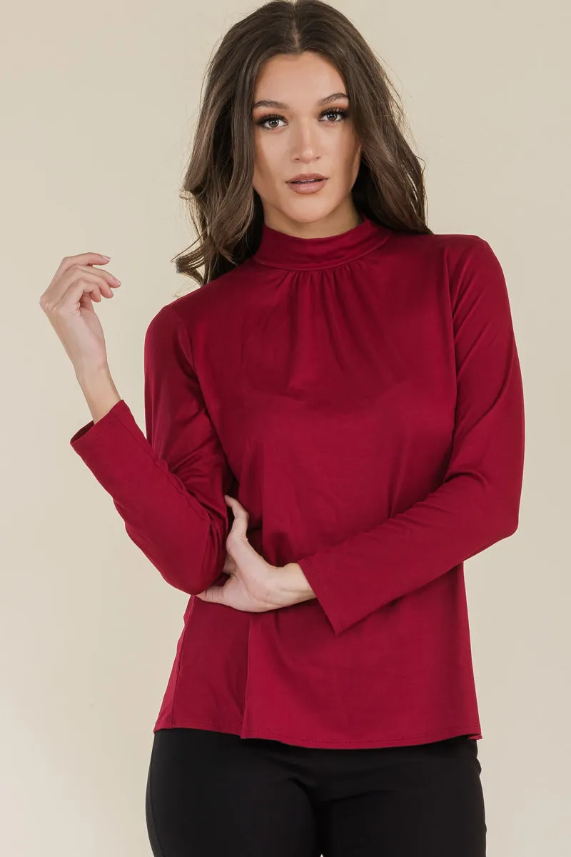 FITTED MOCKNECK LONG SLEEVE TOP