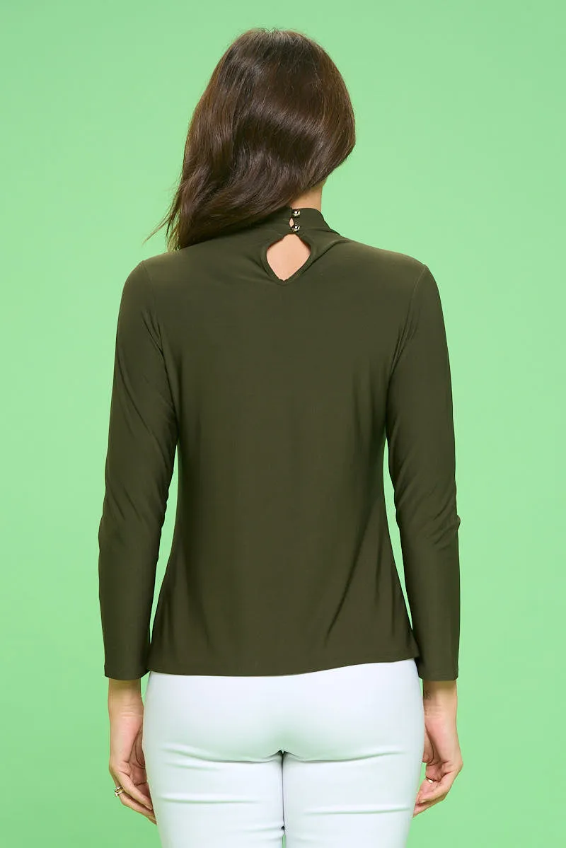 FITTED MOCKNECK LONG SLEEVE TOP