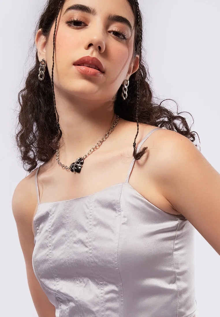 Fitted Satin Corset Top