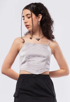 Fitted Satin Corset Top
