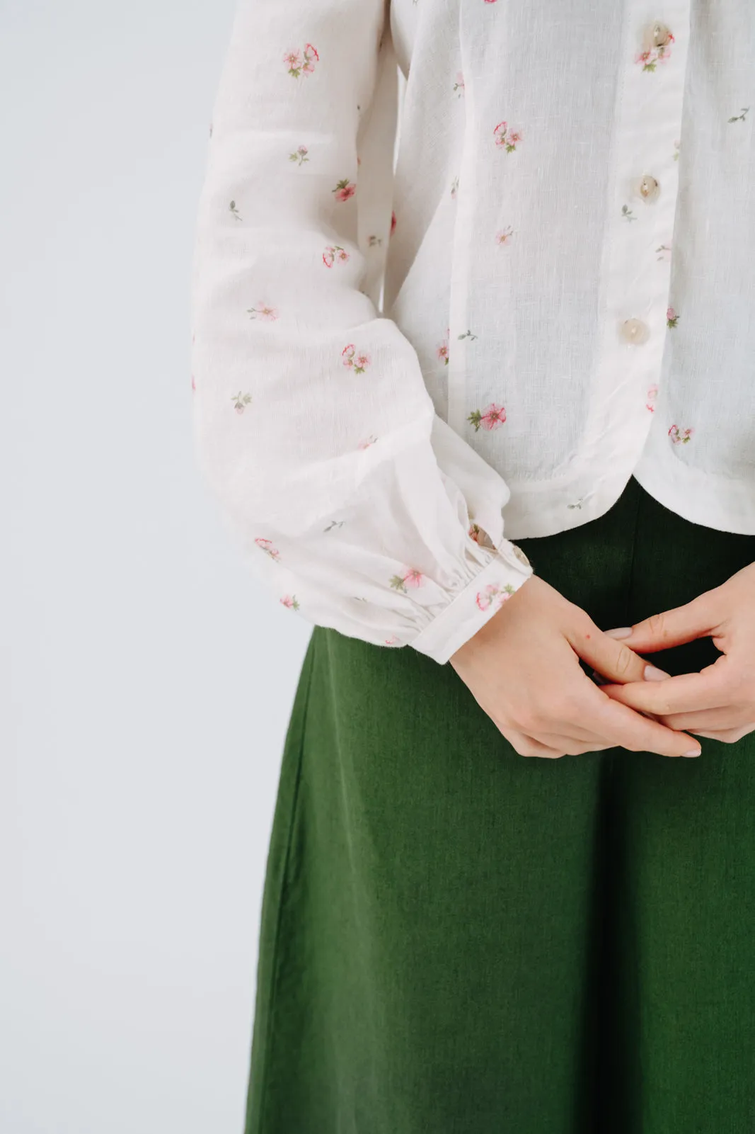 Fitted Sophie Shirt, Long Sleeve,  Apple Blossom