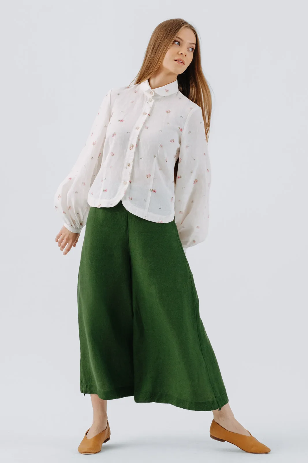 Fitted Sophie Shirt, Long Sleeve,  Apple Blossom