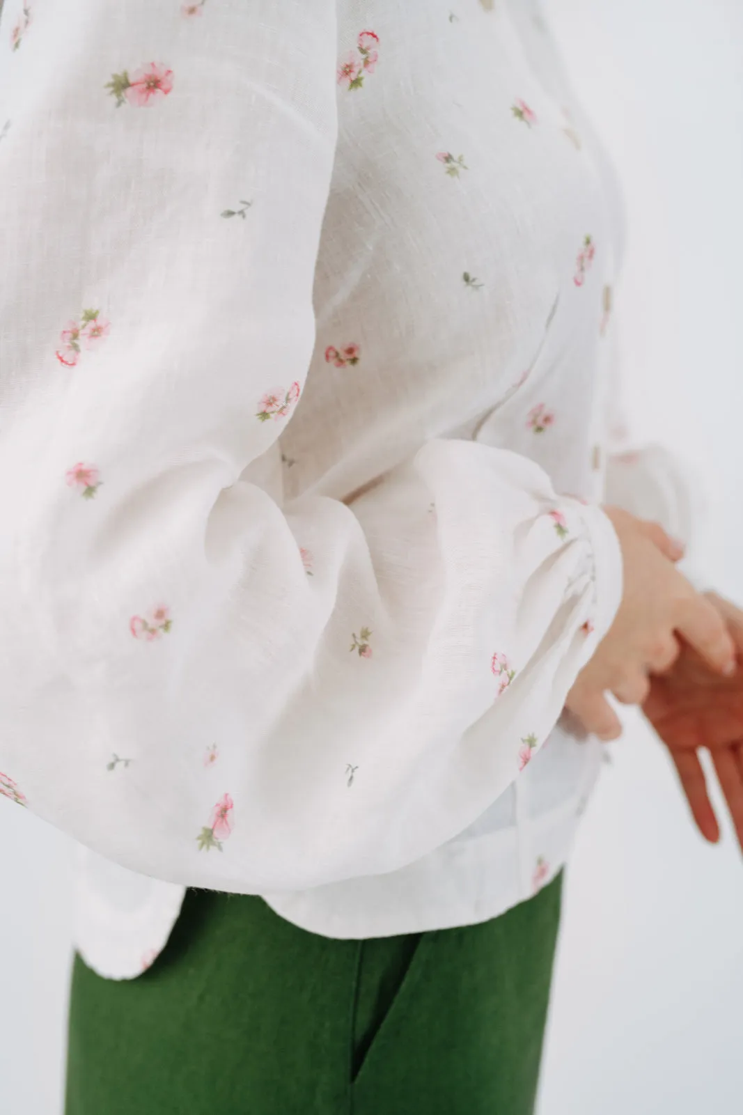 Fitted Sophie Shirt, Long Sleeve,  Apple Blossom