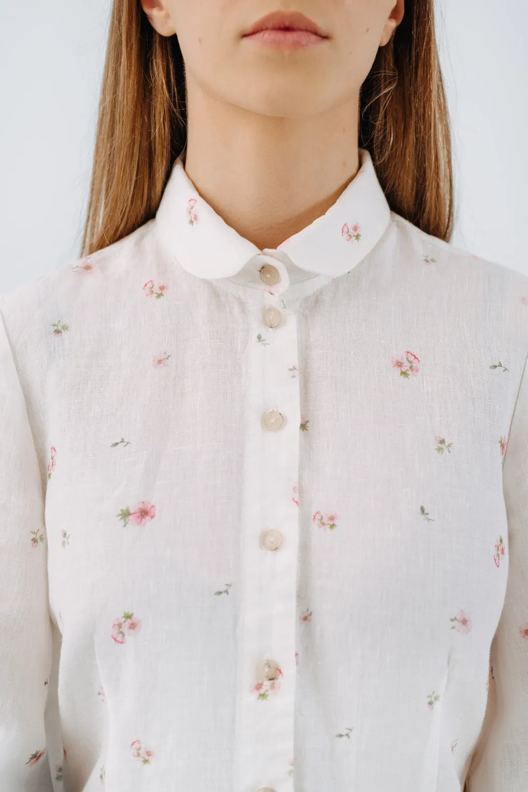 Fitted Sophie Shirt, Long Sleeve,  Apple Blossom