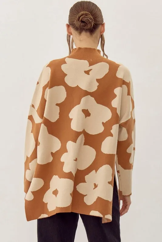 Floral Mock Neck Sweater