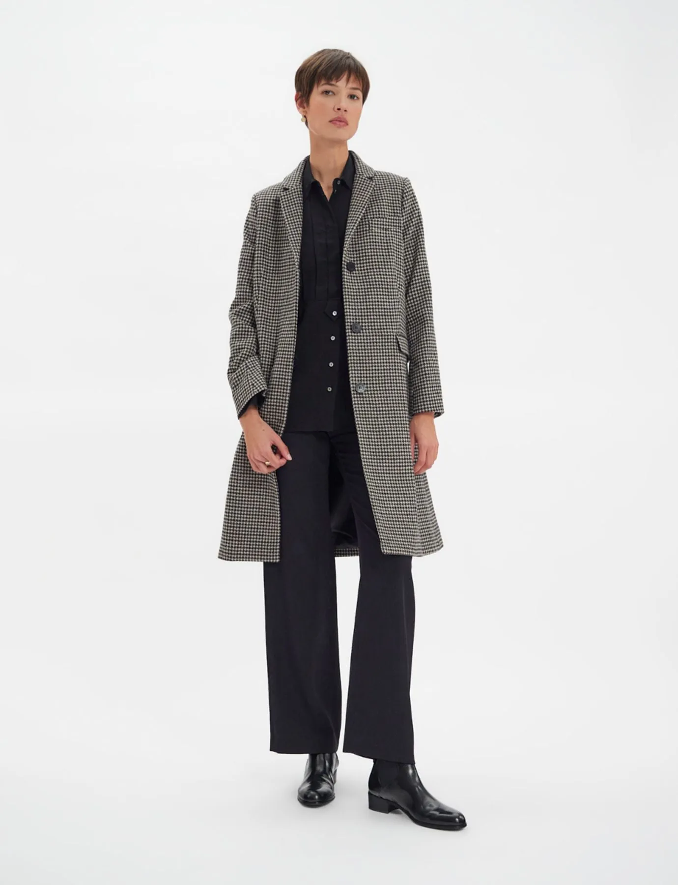 Franck houndstooth wool coat
