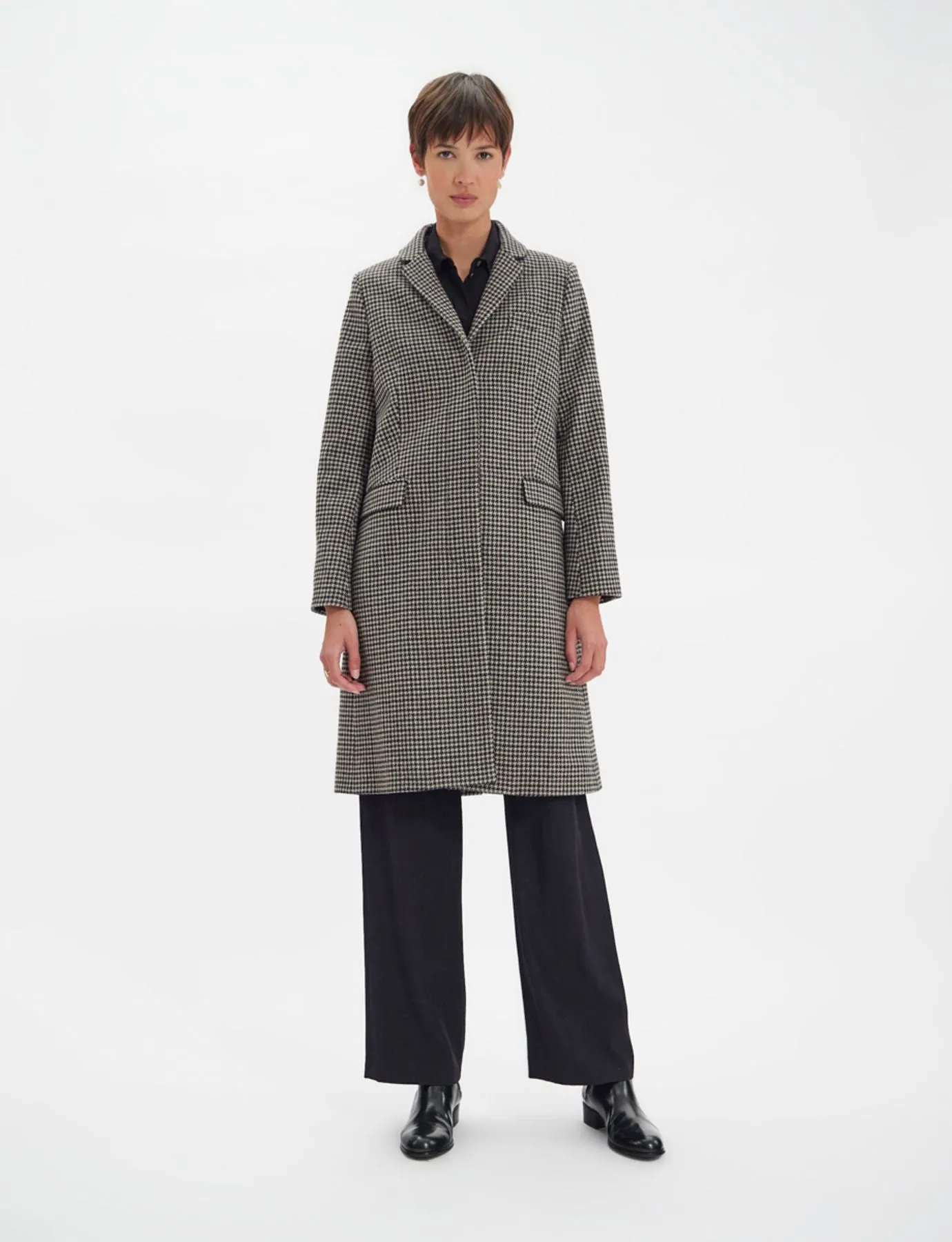Franck houndstooth wool coat