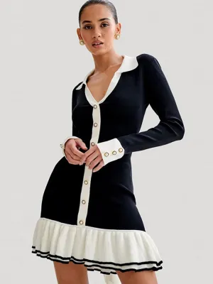 Frida - Elegant ruffled hem dress