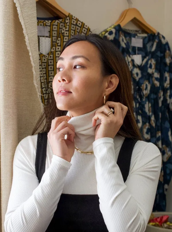 Fylde Rollneck, Rib Knit Ivory