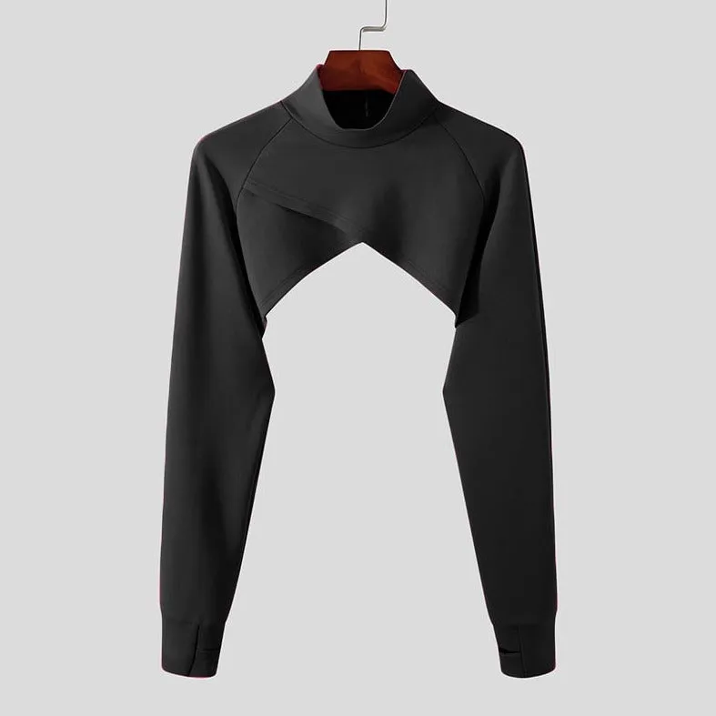 Gay Fashion Black Turtleneck Crop Top