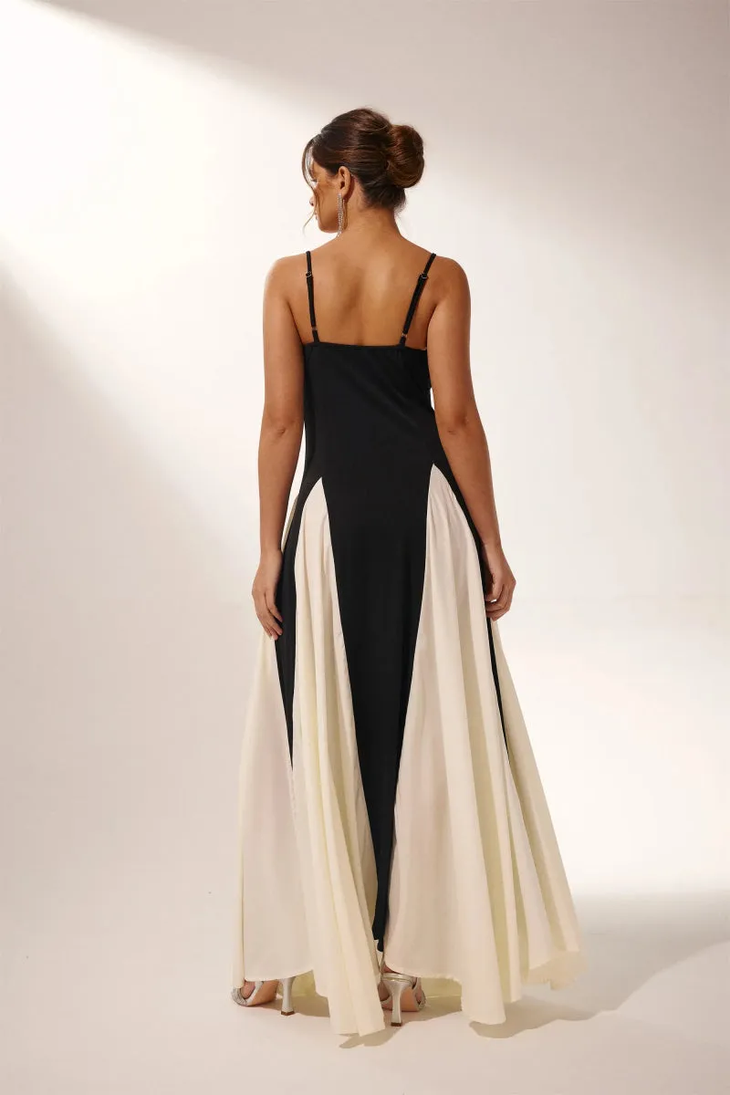 Gelda Color Block Maxi Slip Dress