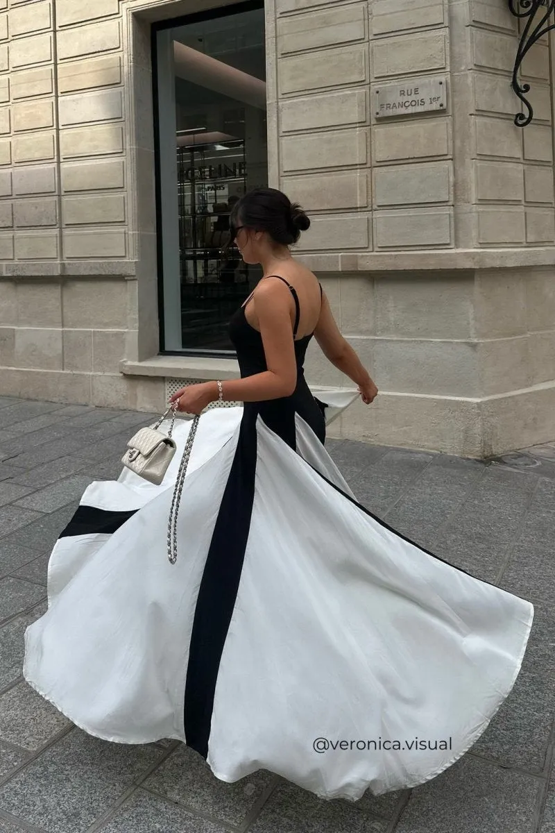 Gelda Color Block Maxi Slip Dress