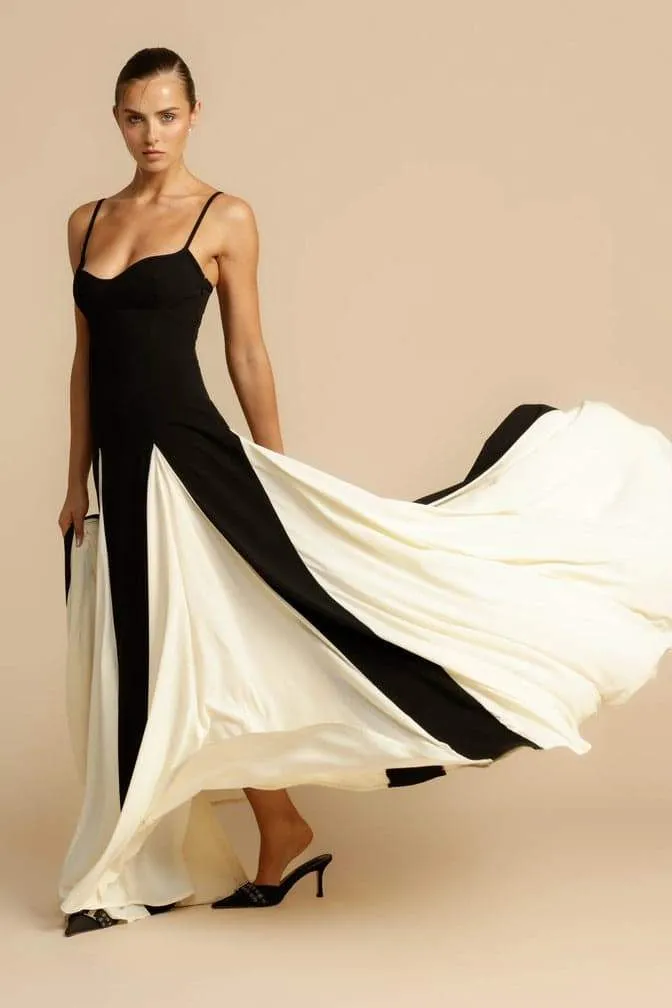 Gelda Color Block Maxi Slip Dress