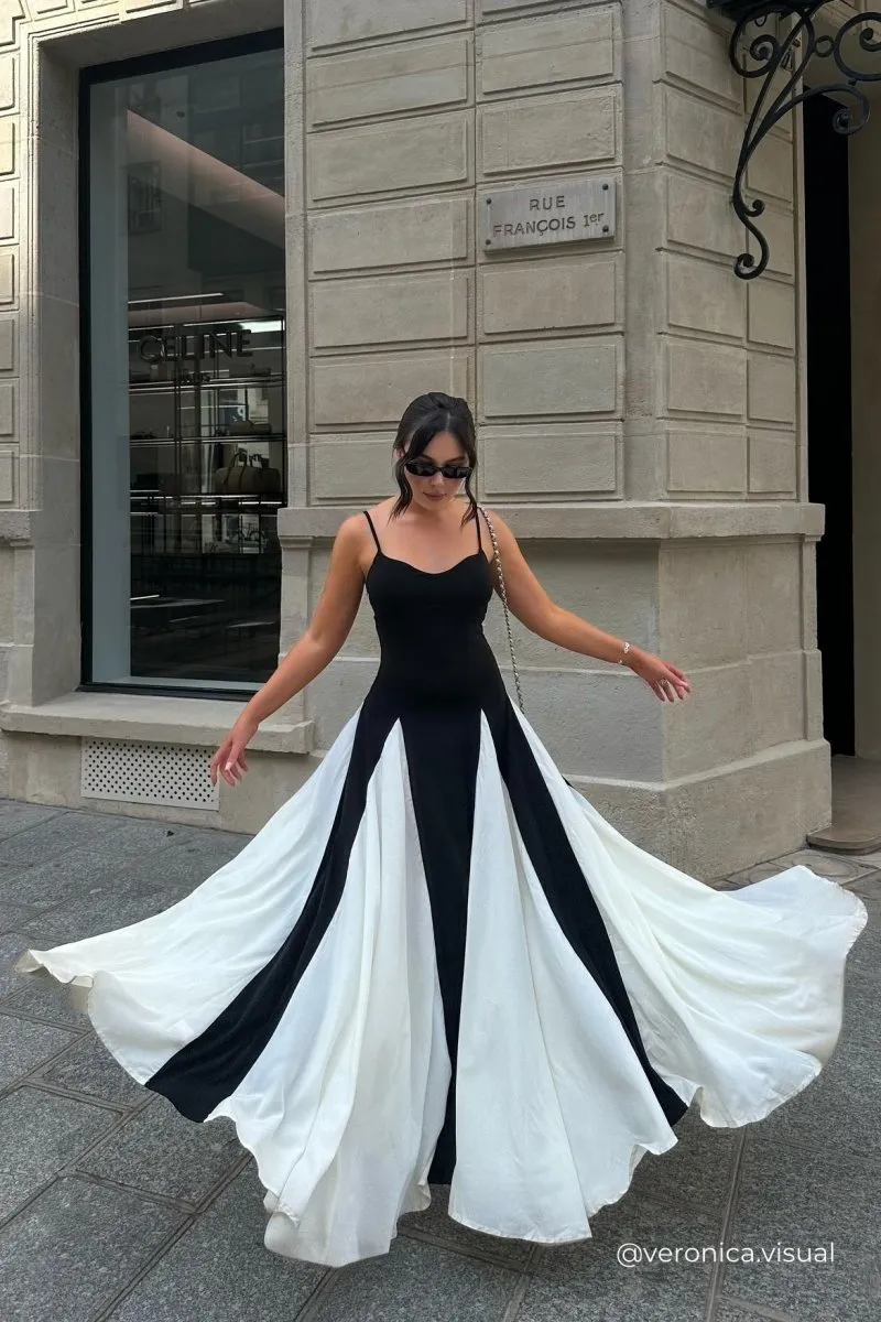 Gelda Color Block Maxi Slip Dress