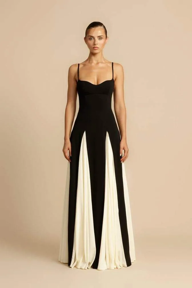 Gelda Color Block Maxi Slip Dress