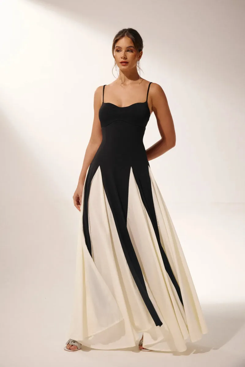 Gelda Color Block Maxi Slip Dress