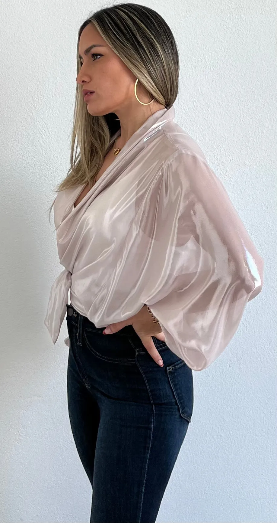 Get Down to Shimmer Long Sleeves Blouse