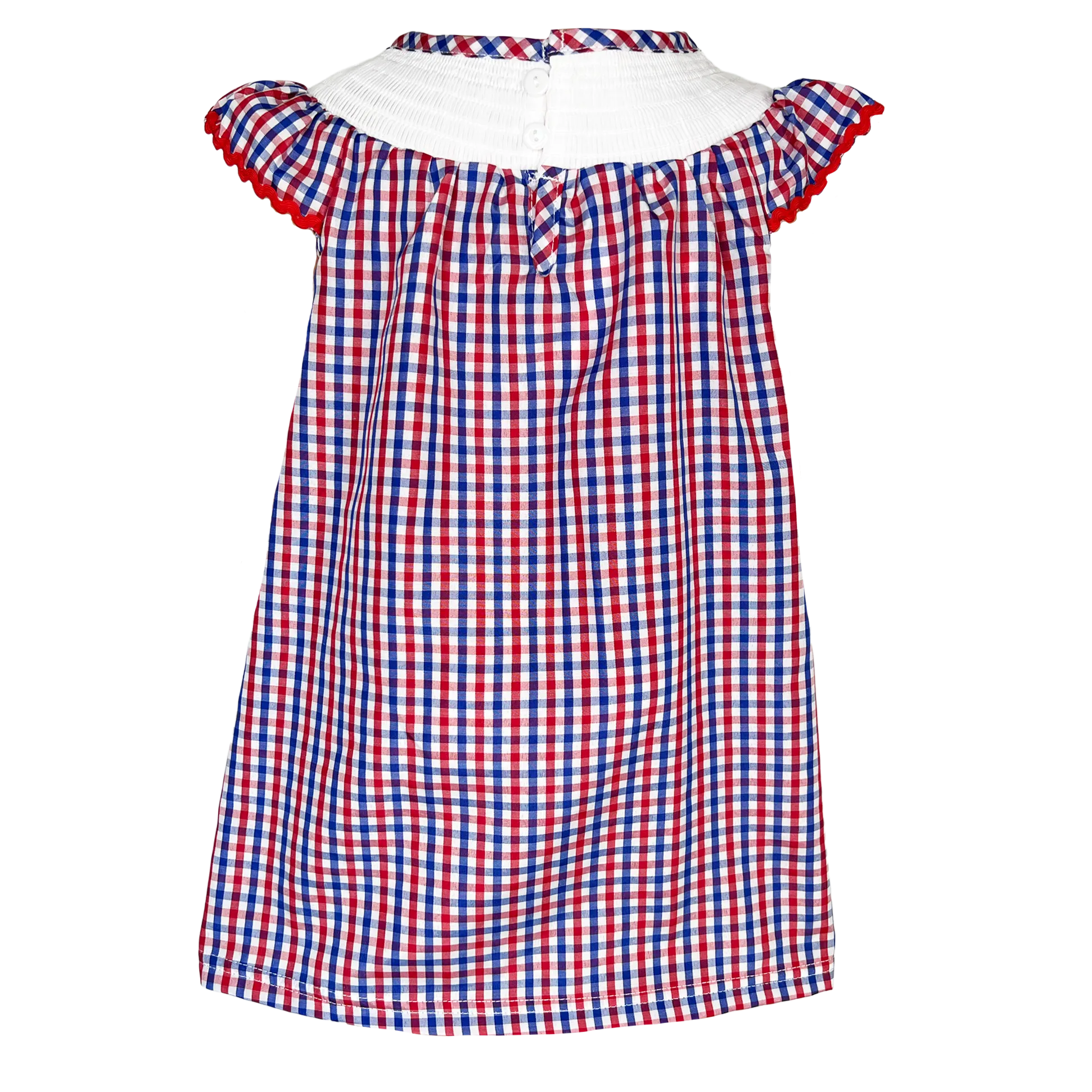 Girls 4th of July Patriotic Flags Stripes with Stars Swing Dress