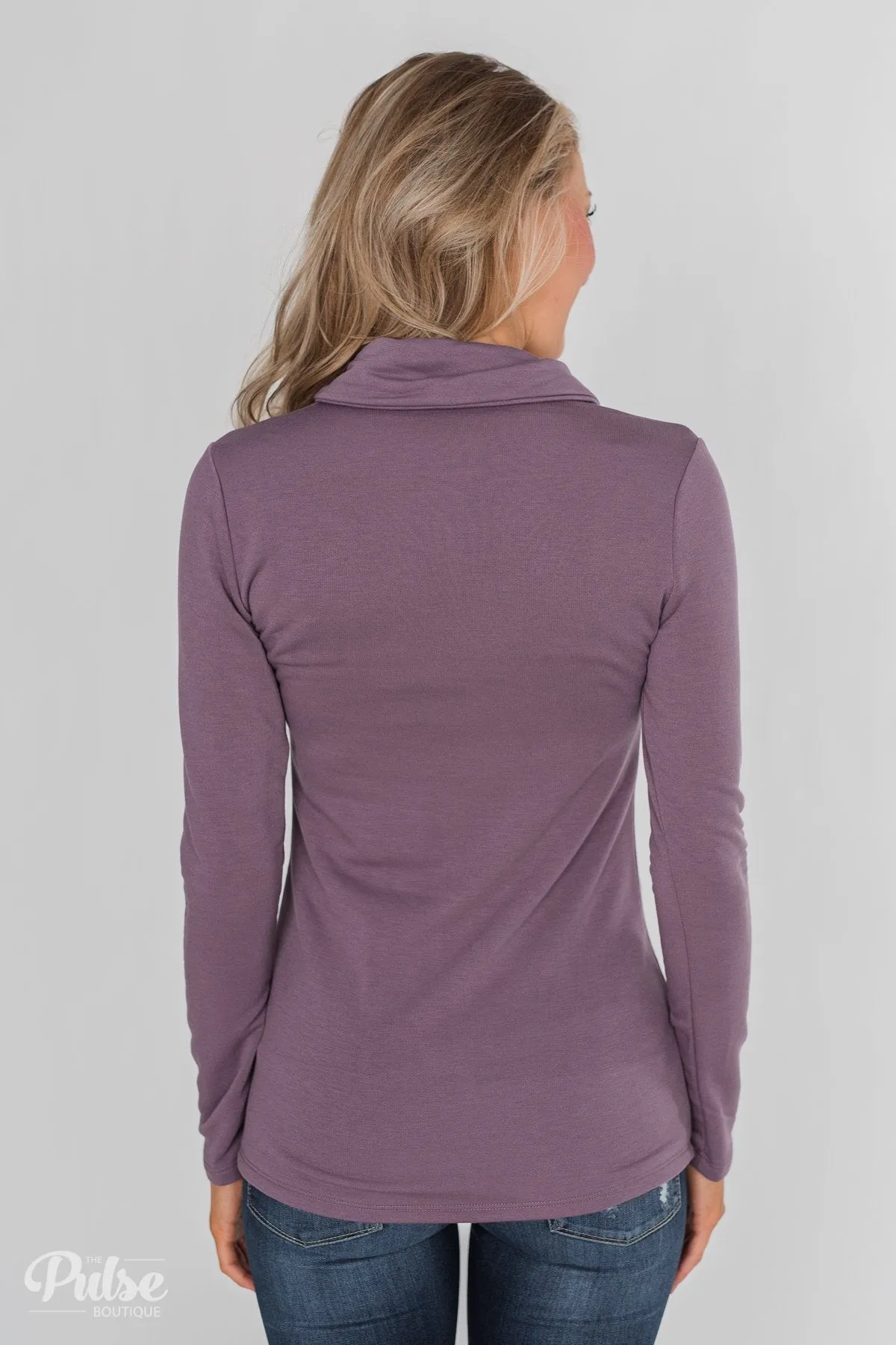 Give Me Time Zipper Pullover Top - Purple