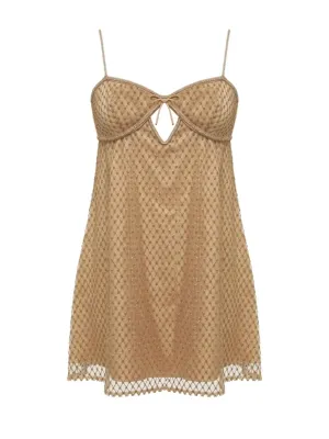 Glitter Slip Dress in Gold