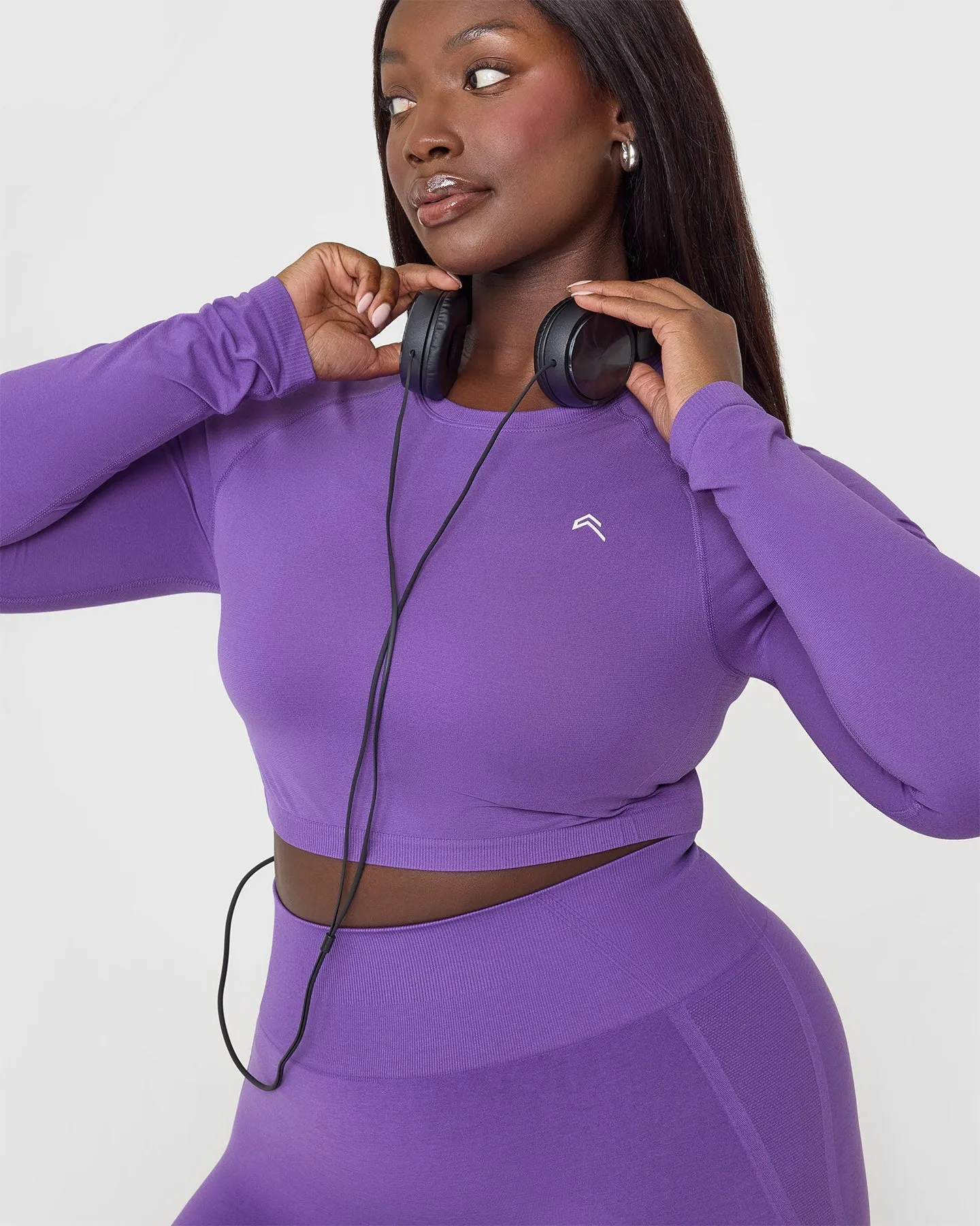 Go To Seamless Fitted Crop Long Sleeve Top | Iris Purple