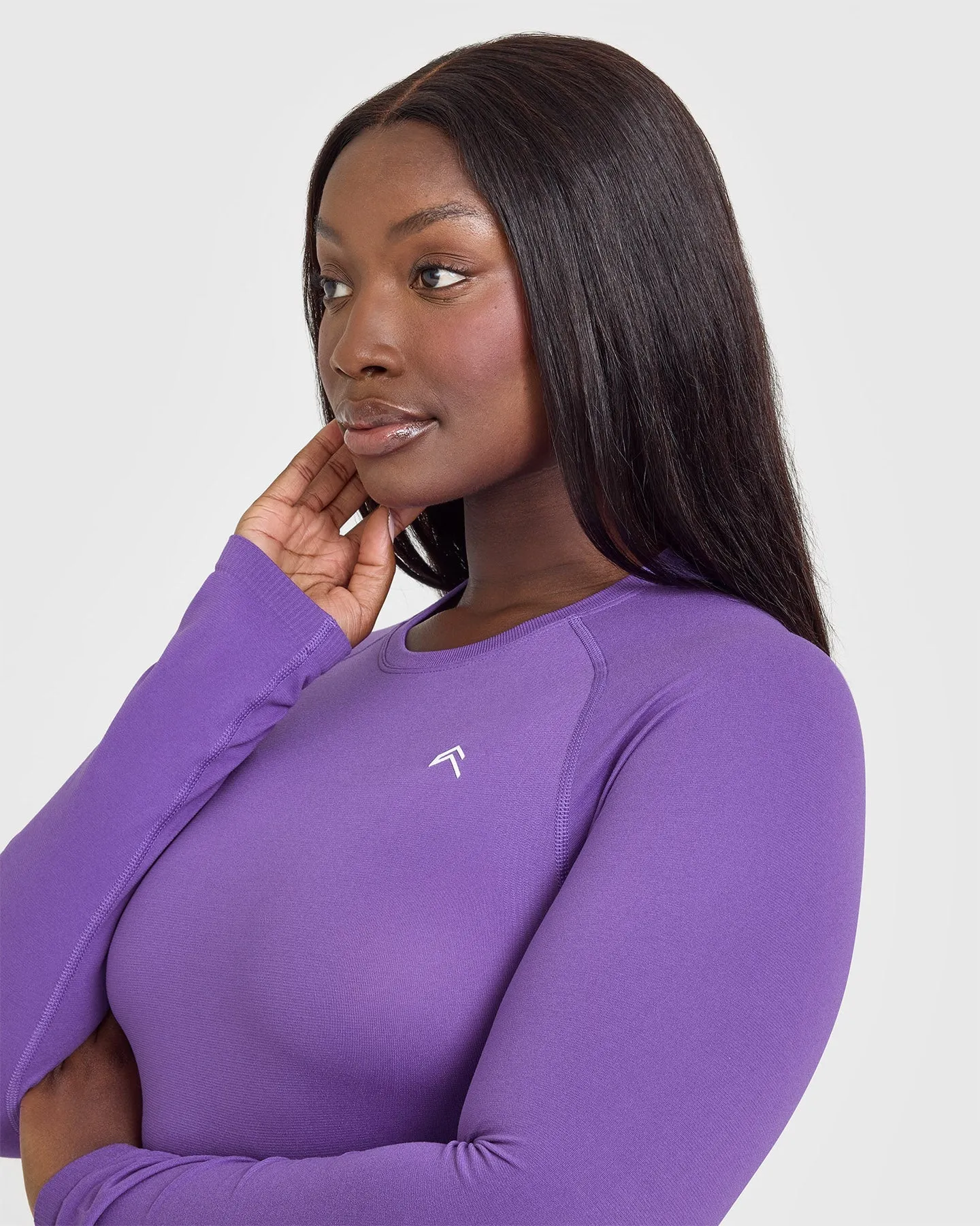 Go To Seamless Fitted Crop Long Sleeve Top | Iris Purple