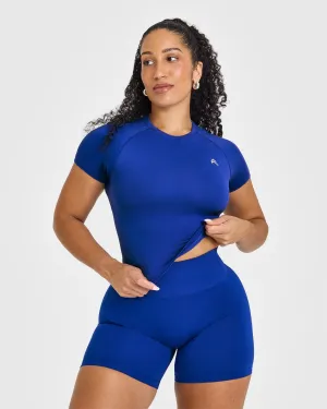 Go To Seamless Fitted Mid Top | Strong Blue