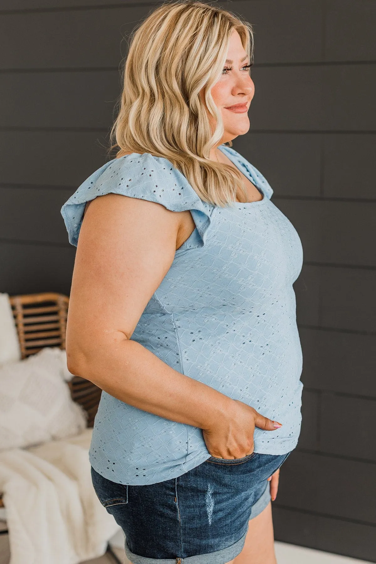 Go With Grace Tank Top- Light Blue