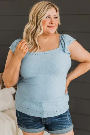 Go With Grace Tank Top- Light Blue