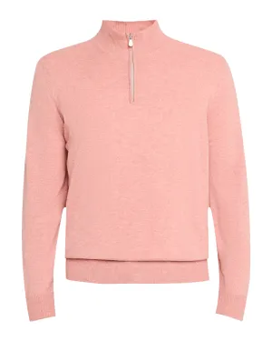 Grapefruit Quarter Zip Sweater