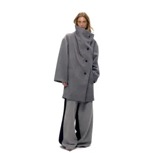Gray Oversized High Collar Coat