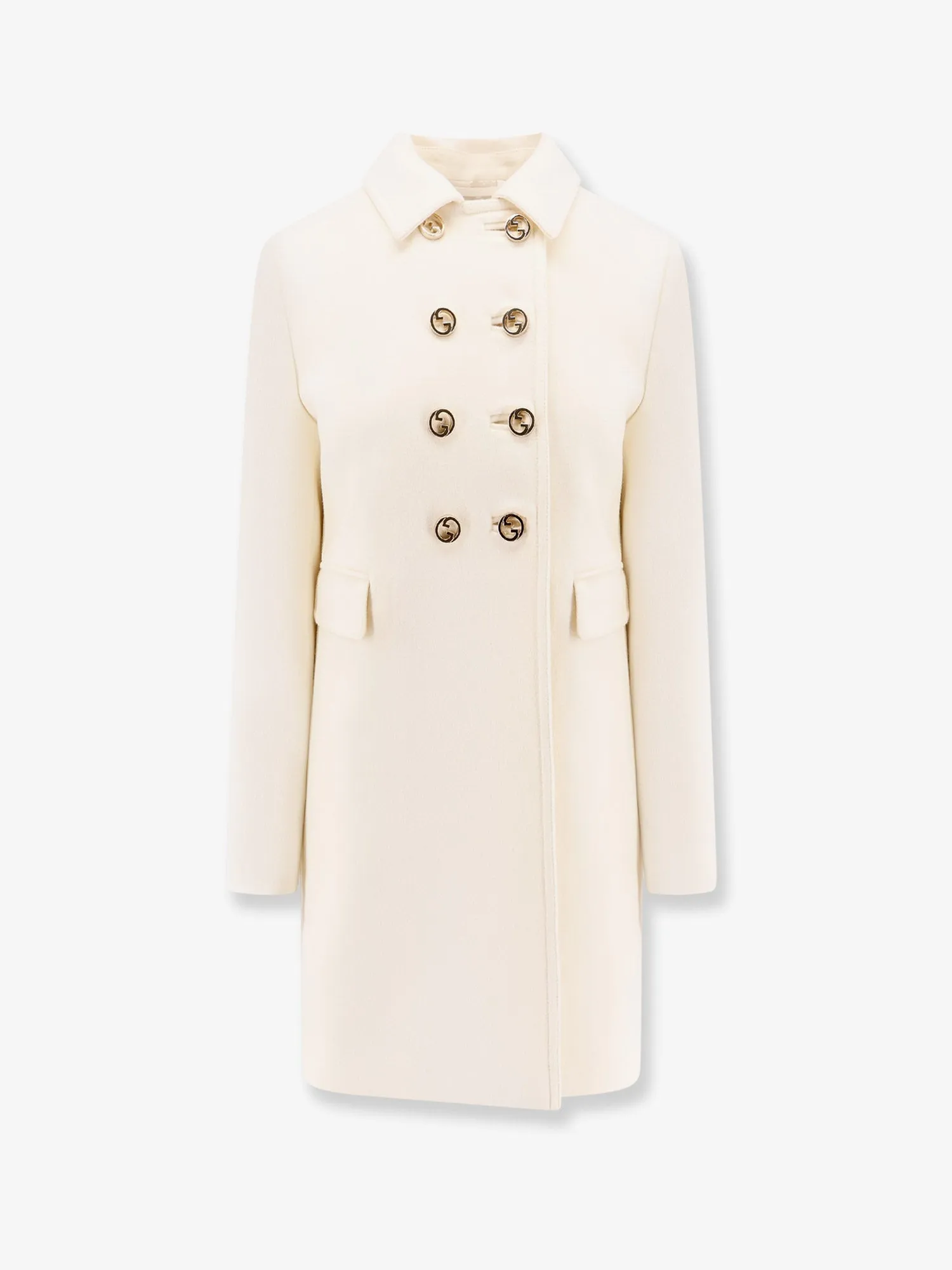Gucci Wool Coat With Interlocking Gg Buttons