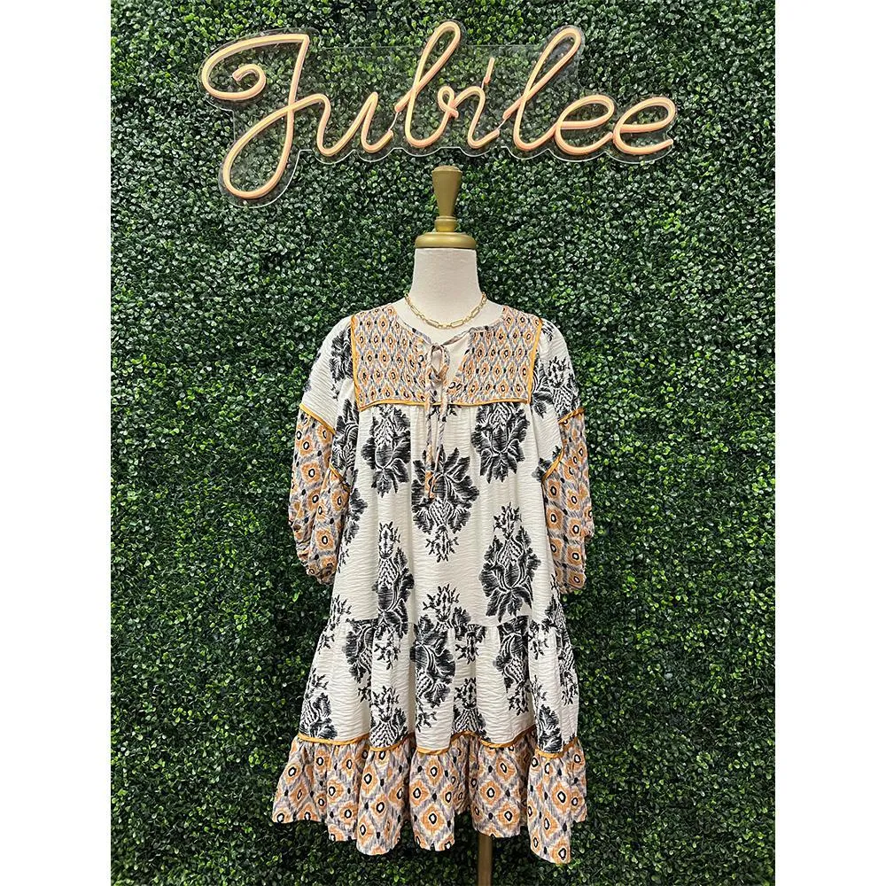 Hadley Boho Floral Babydoll Dress