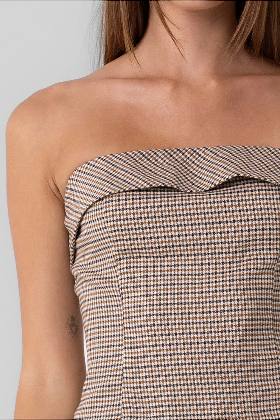 Hannah Houndstooth Tube Top