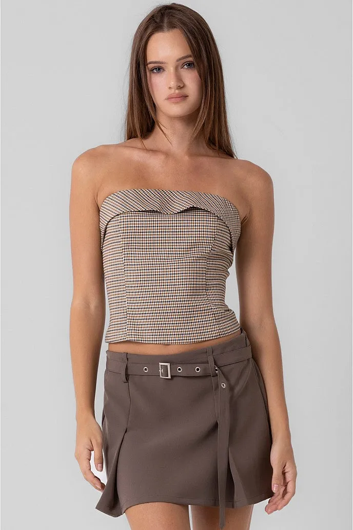 Hannah Houndstooth Tube Top