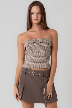 Hannah Houndstooth Tube Top
